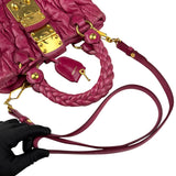 miu miu matelasse two-handle shoulder bag handle detail