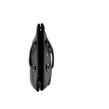 Prada Black Saffiano Vernice Leather Parabole Shopping Tote Bag