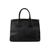 Prada Black Saffiano Vernice Leather Parabole Shopping Tote Bag