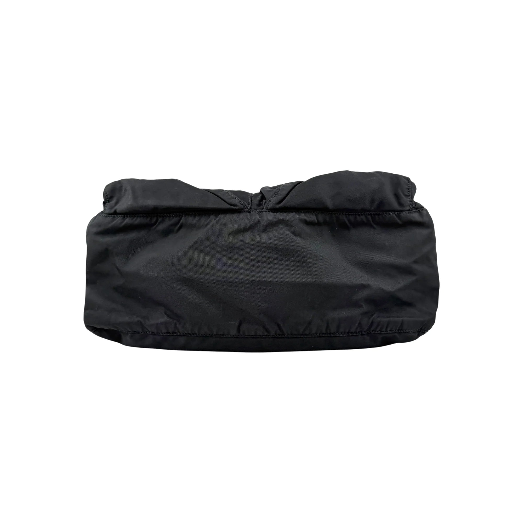 Prada Black Vela Nylon Buckle Messenger Bag