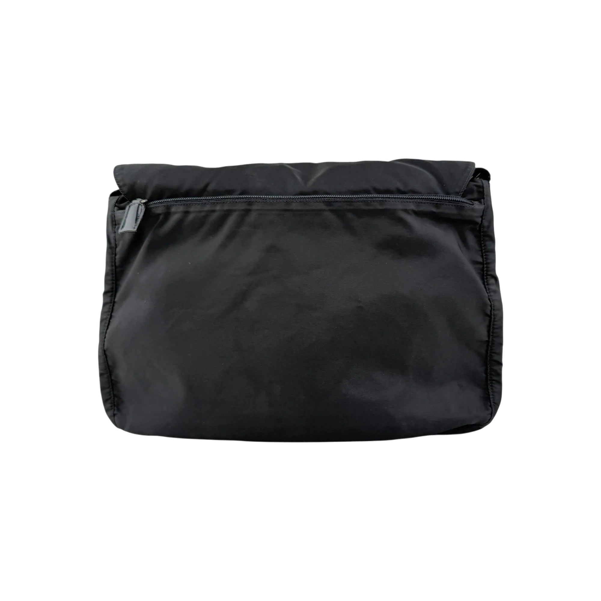 Prada Black Vela Nylon Buckle Messenger Bag