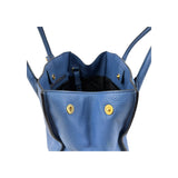 Prada Blue Vitello Daino Convertible Tote