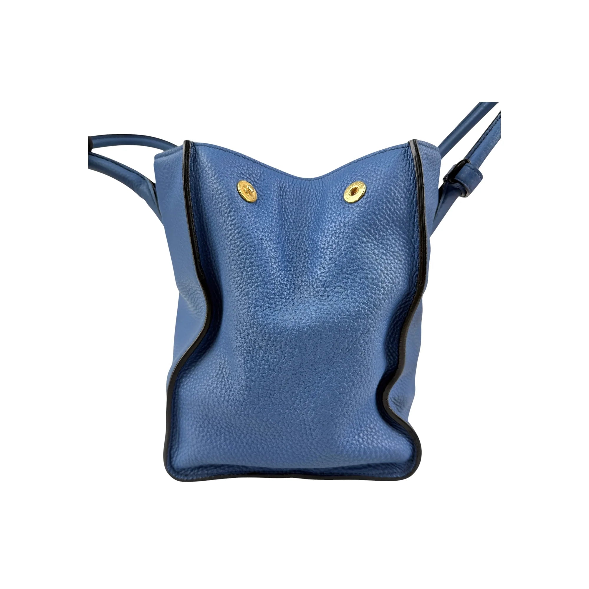 Prada Blue Vitello Daino Convertible Tote