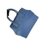 Prada Blue Vitello Daino Convertible Tote