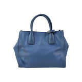 Prada Blue Vitello Daino Convertible Tote