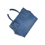 Prada Blue Vitello Daino Convertible Tote