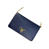 Prada Bluette Saffiano Lux Leather Bandoliera Crossbody Bag