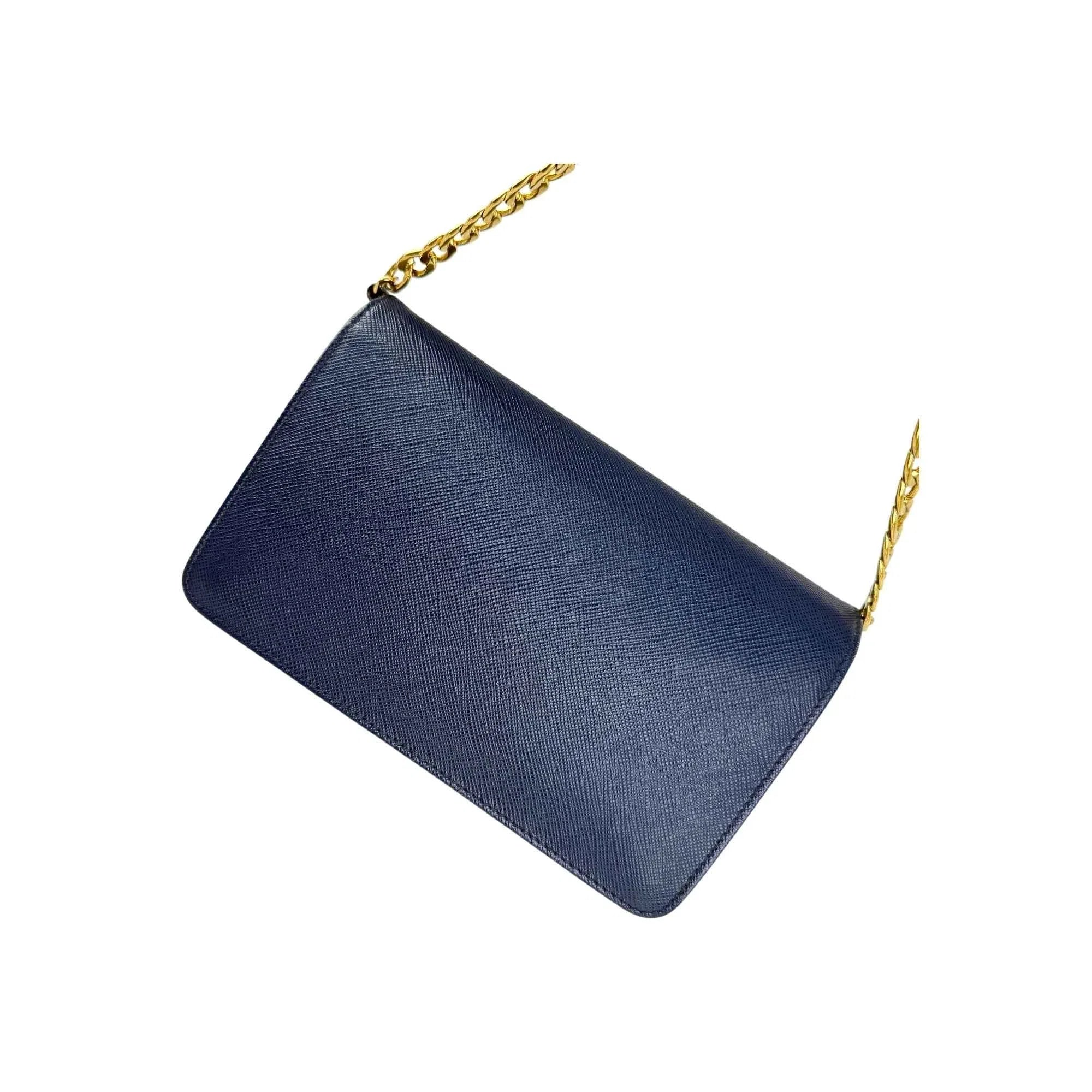 Prada Bluette Saffiano Lux Leather Bandoliera Crossbody Bag