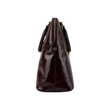 Prada Burgundy Saffiano Patent Leather Medium Promenade Satchel