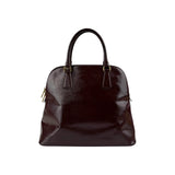 Prada Burgundy Saffiano Patent Leather Medium Promenade Satchel