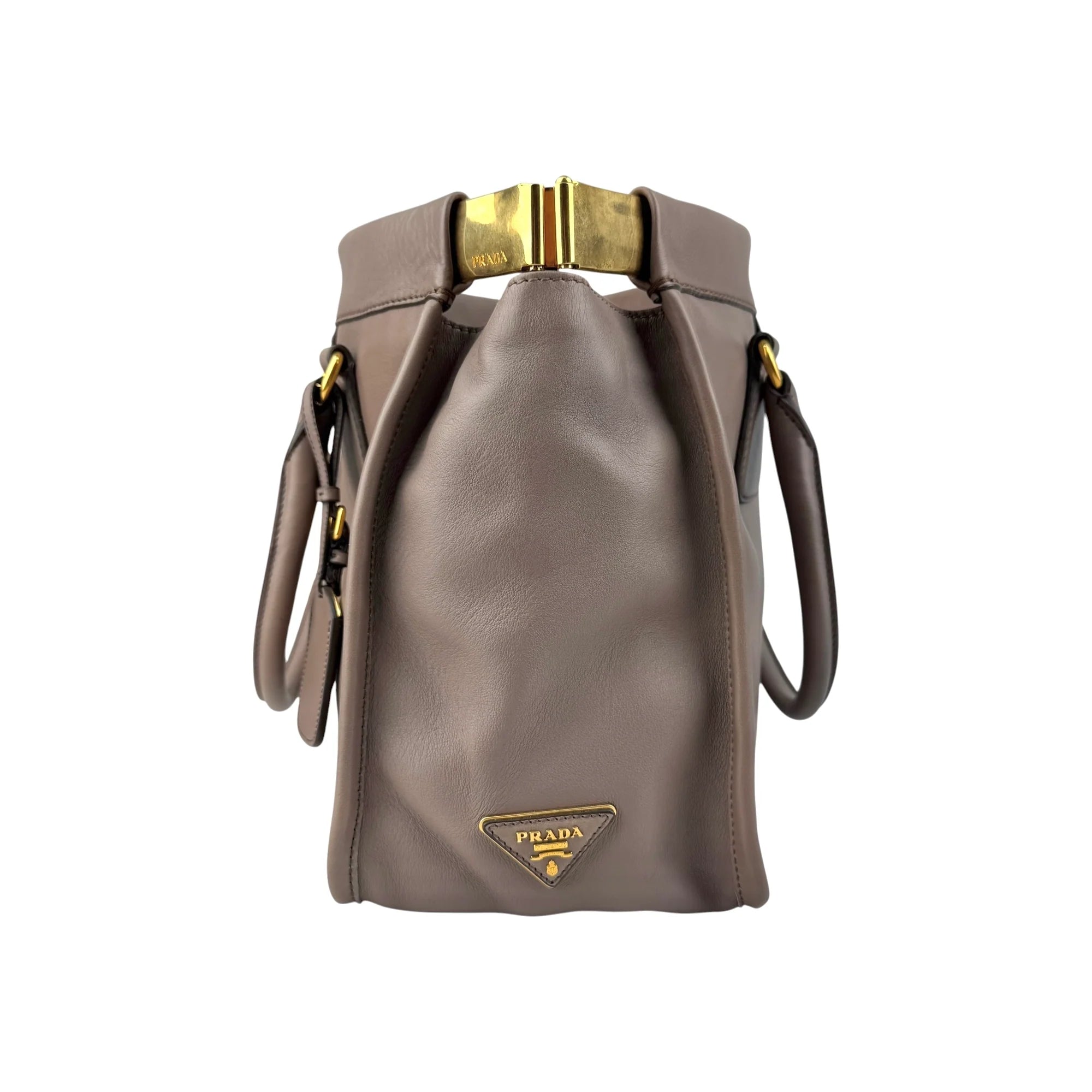 Prada Large Calfskin Framed Tote