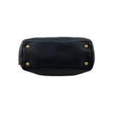 Prada Navy Pebbled Leather Bauletto handbag