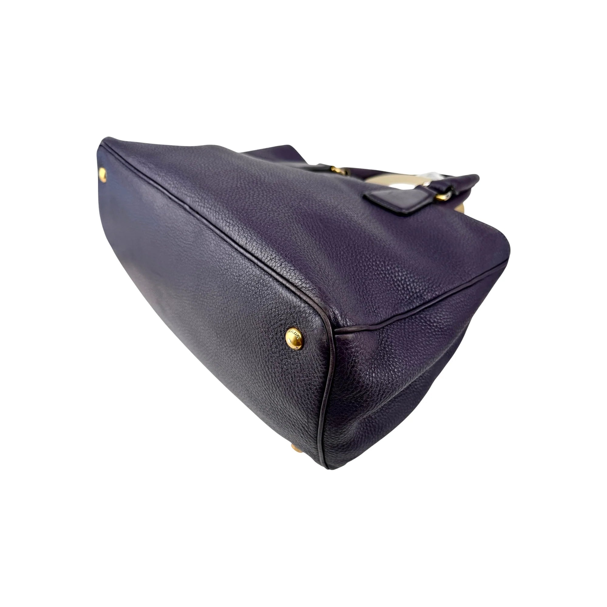 Prada Purple Vitello Daino Leather Medium Tote