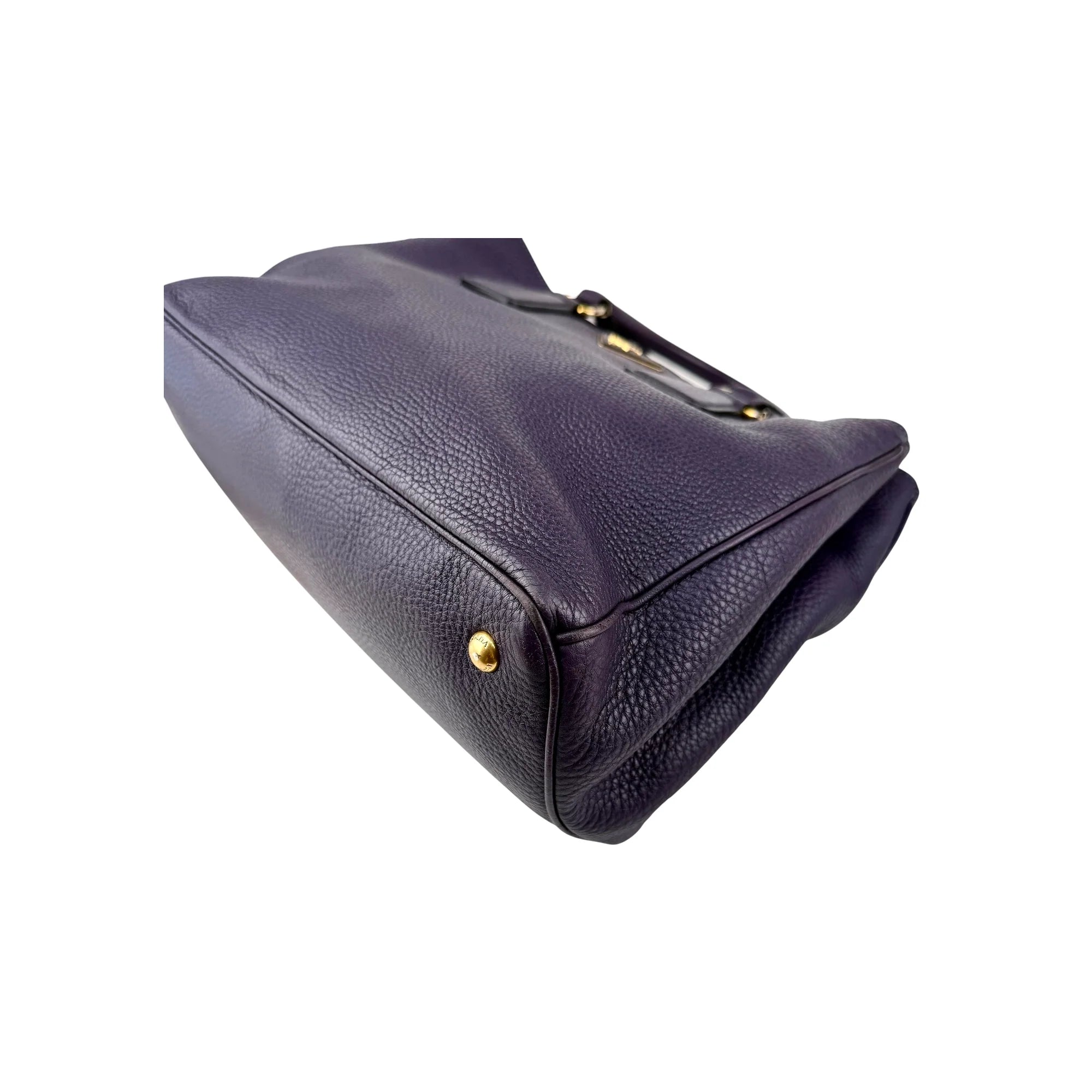 Prada Purple Vitello Daino Leather Medium Tote