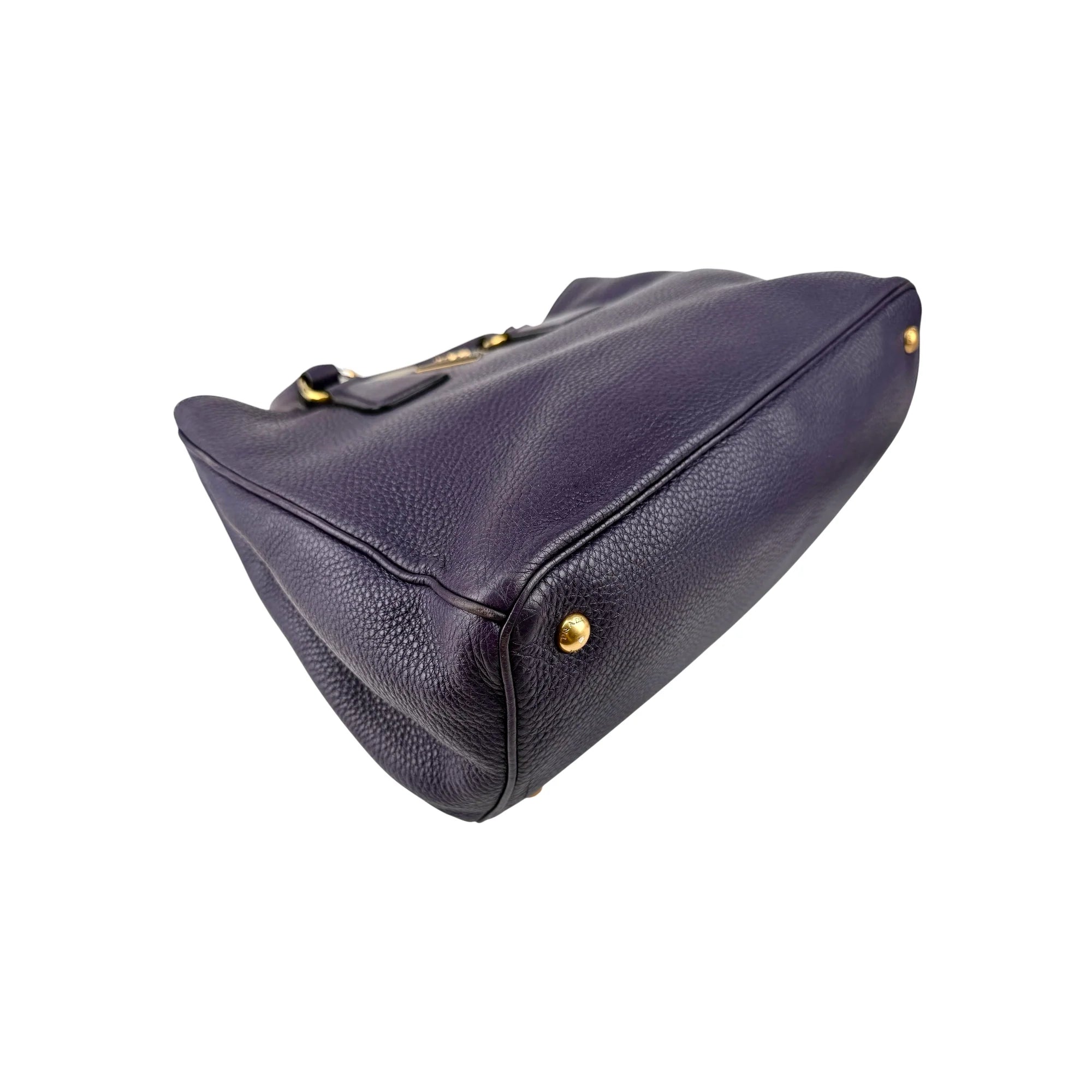 Prada Purple Vitello Daino Leather Medium Tote