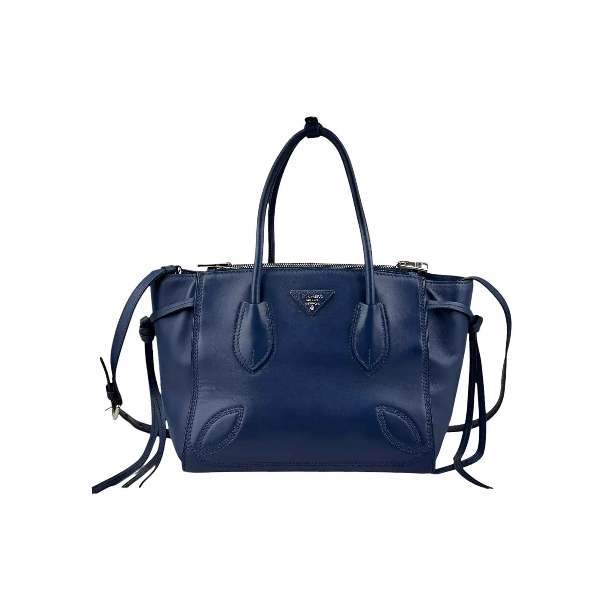 Prada Royal Blue Leather City Sport Handbag