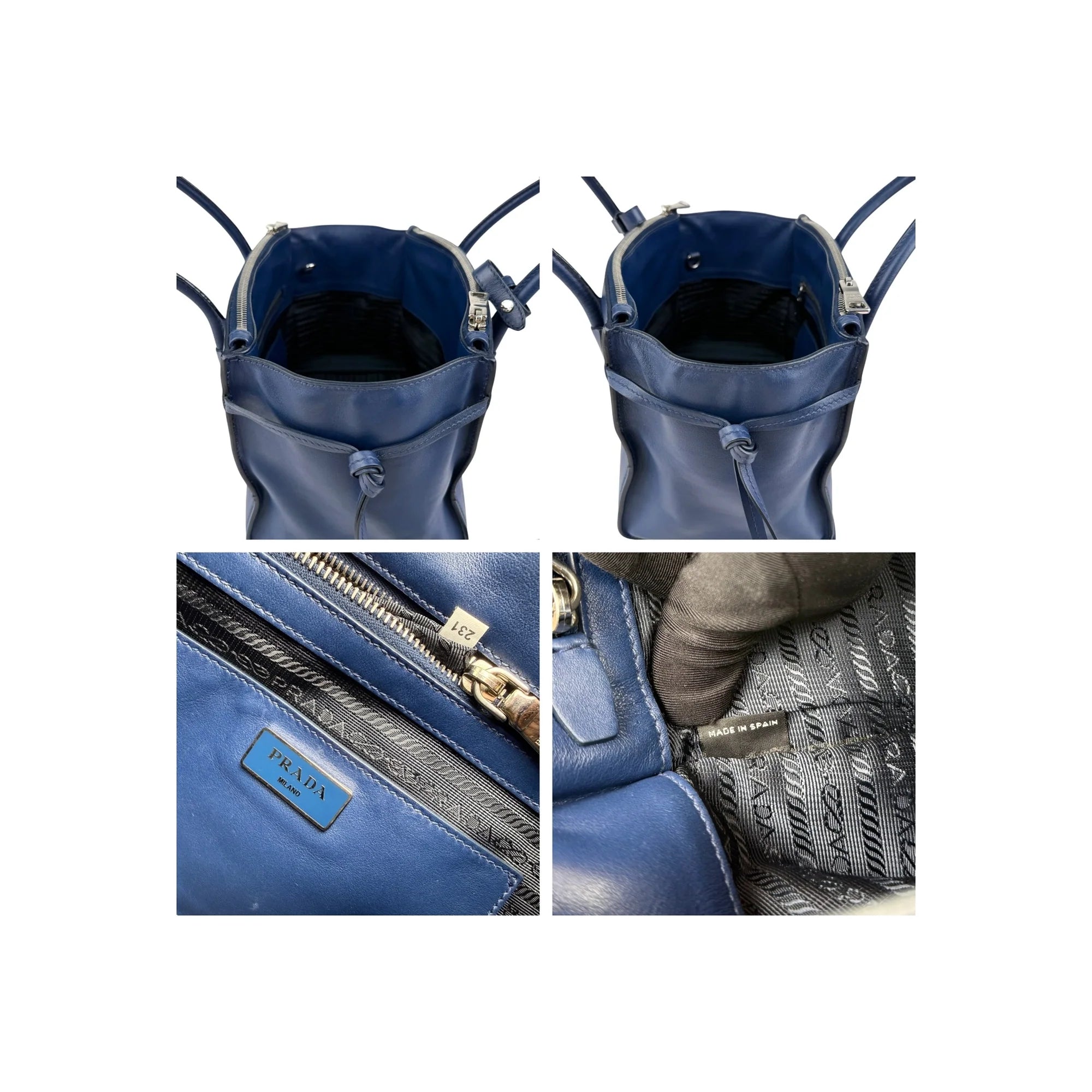 Prada Royal Blue Leather City Sport Handbag