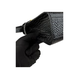 Saint Laurent Black Crocodile Embossed Patent Leather Manhattan Small Flap Bag