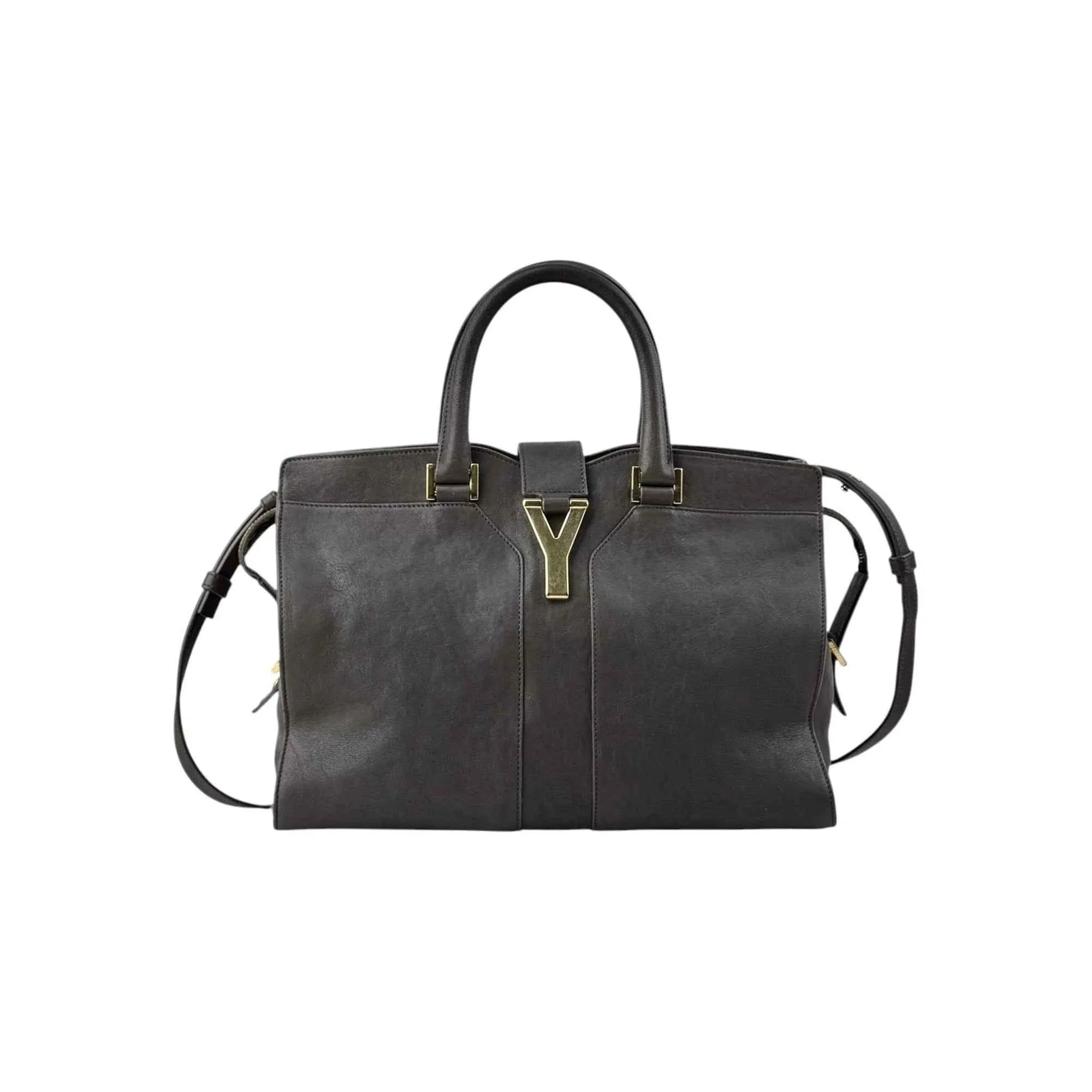 Saint Laurent Grey Calfskin Leather Cabas Chyc Bag