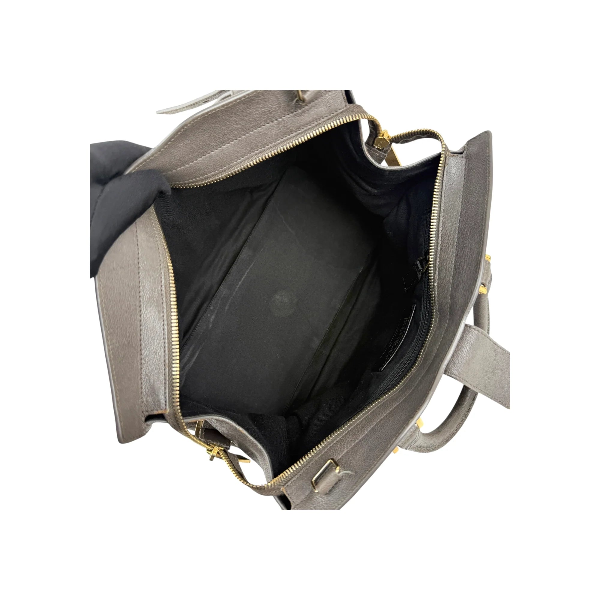 Saint Laurent Grey Calfskin Leather Cabas Chyc Bag