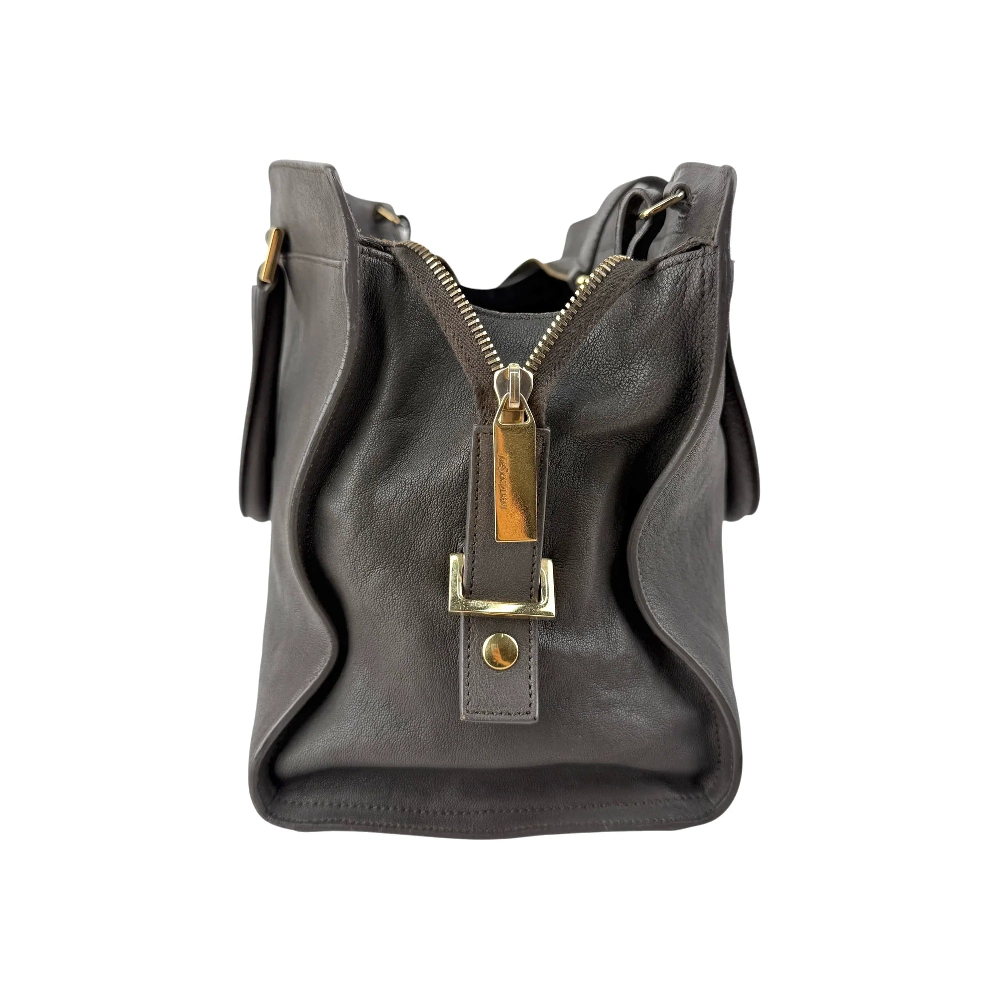 Saint Laurent Grey Calfskin Leather Cabas Chyc Bag