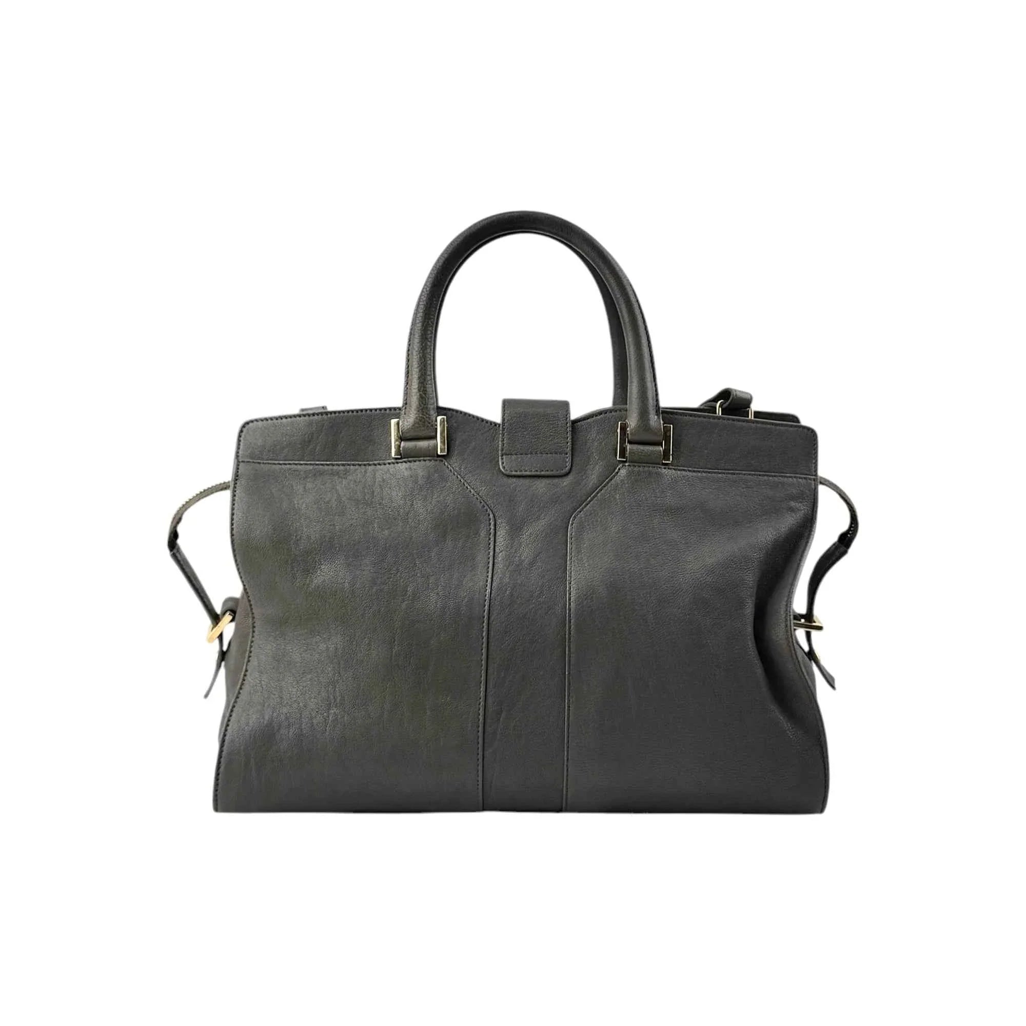 Saint Laurent Grey Calfskin Leather Cabas Chyc Bag