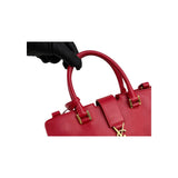 Saint Laurent Tote Downtown Cabas Satchel in Red, Calfskin Leather