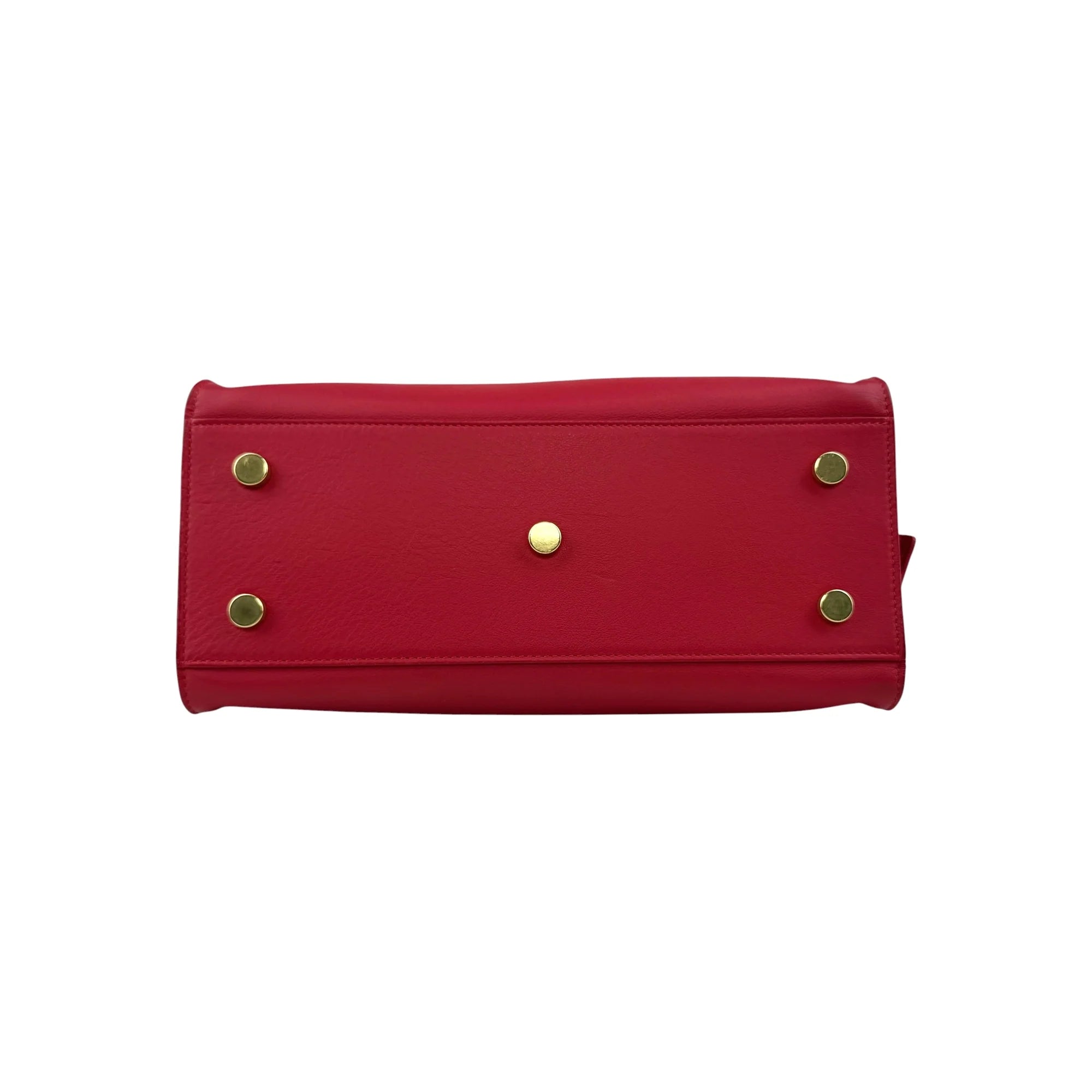 Saint Laurent Tote Downtown Cabas Satchel in Red, Calfskin Leather