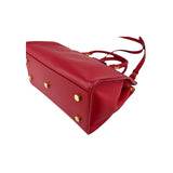 Saint Laurent Tote Downtown Cabas Satchel in Red, Calfskin Leather