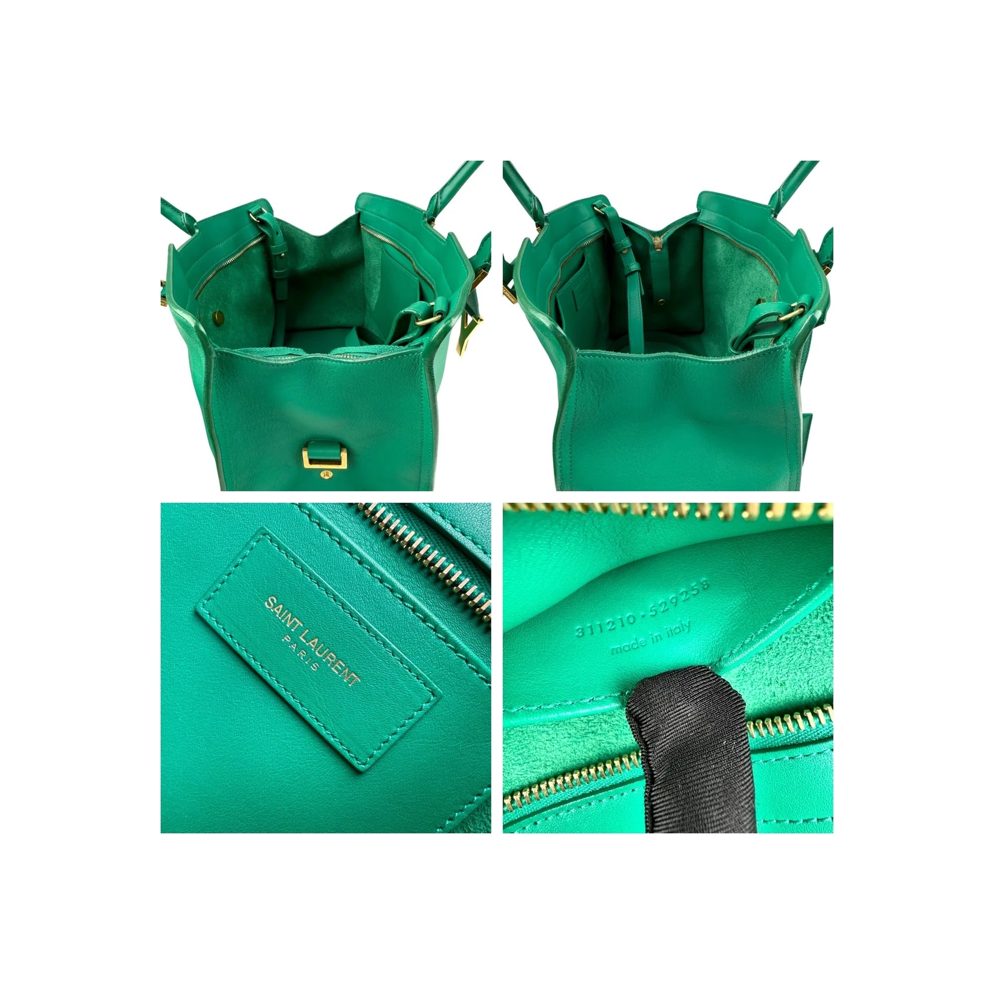 Saint Laurent Y Chyc Cabas Green Tote Bag