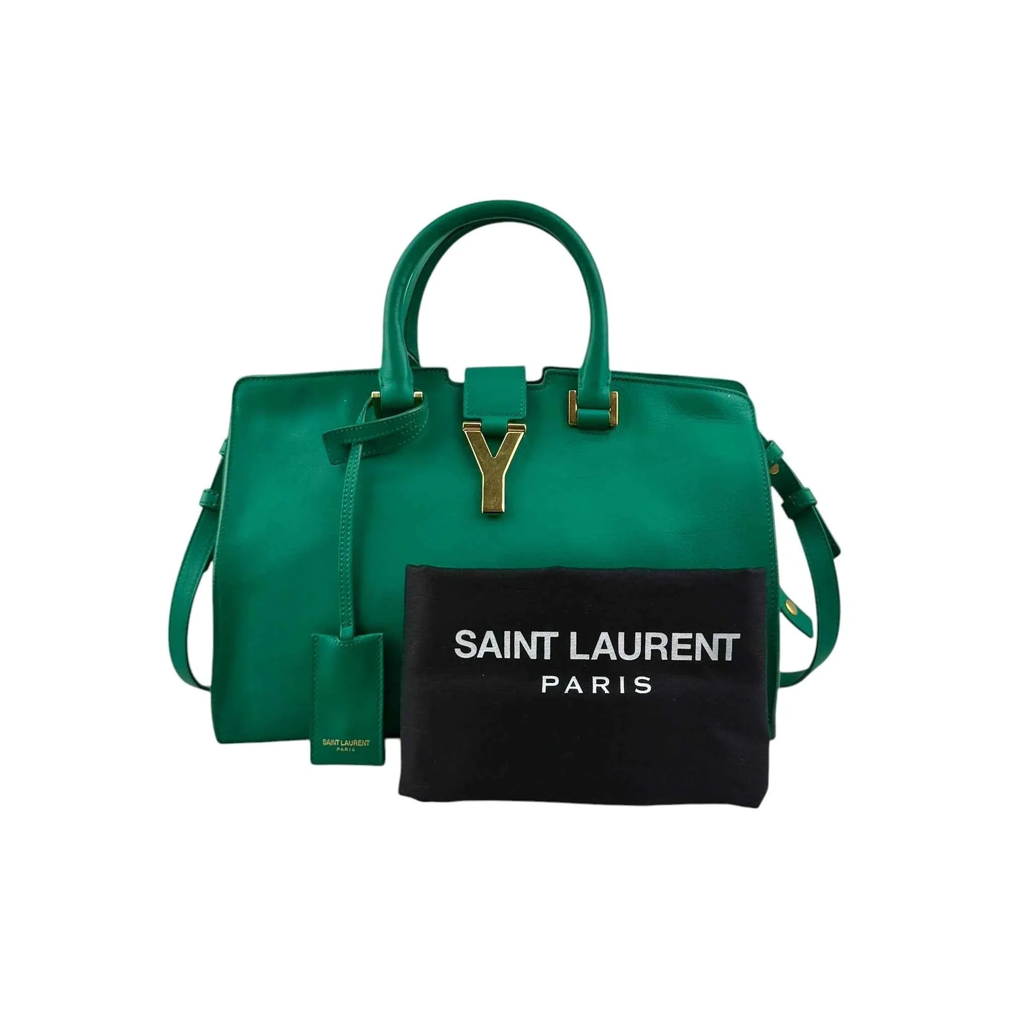 Saint Laurent Y Chyc Cabas Green Tote Bag