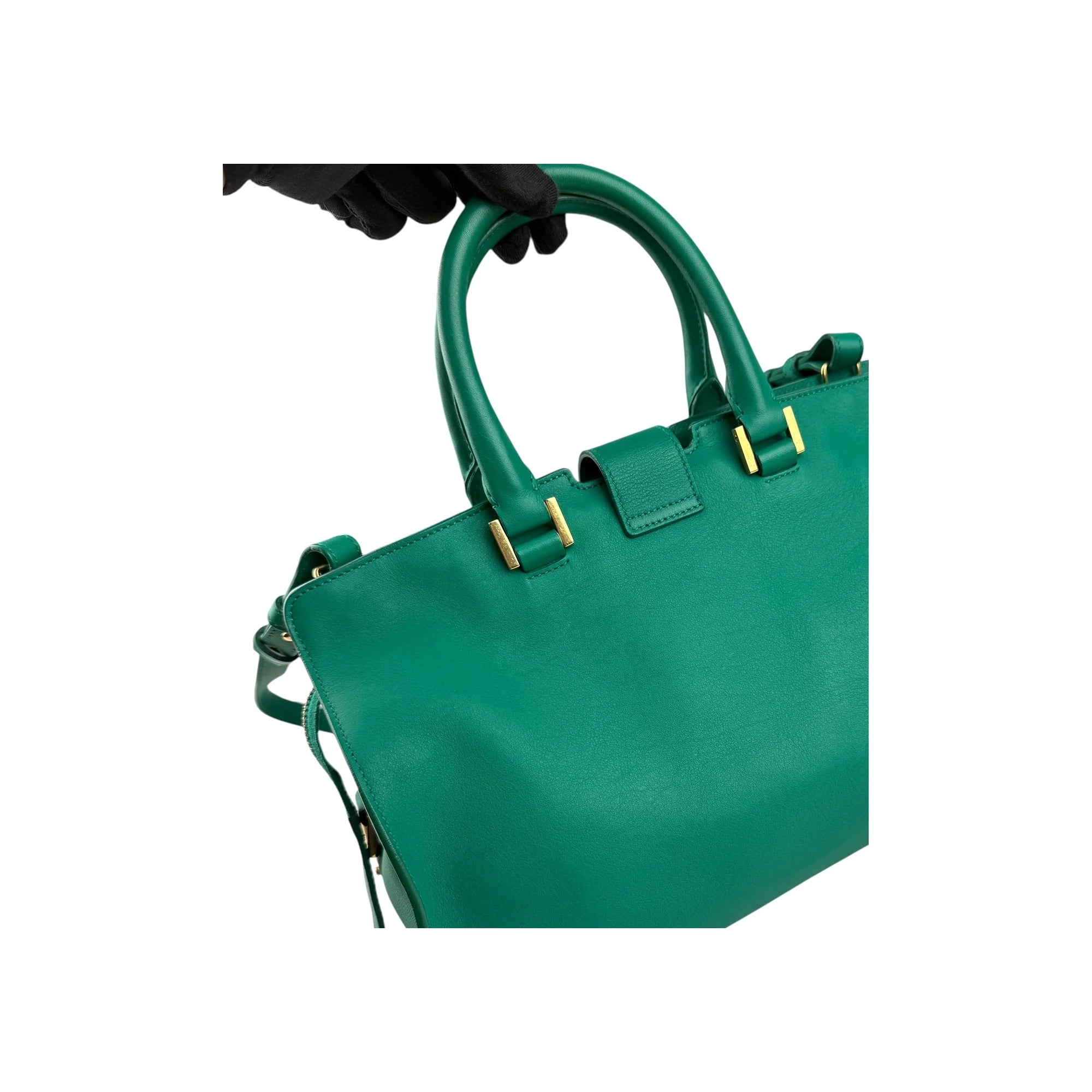 Saint Laurent Y Chyc Cabas Green Tote Bag
