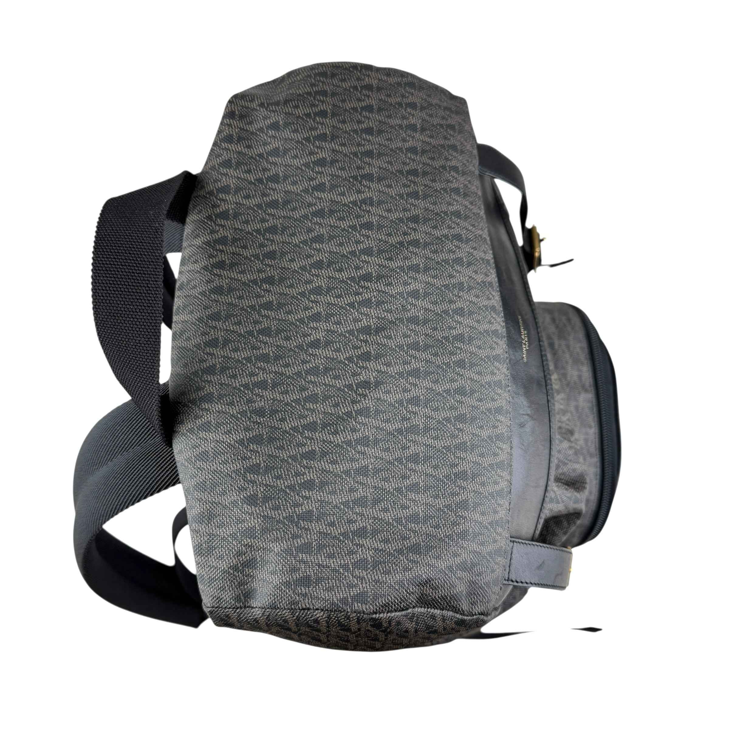 saint laurent monogram coated canvas backpack brown top