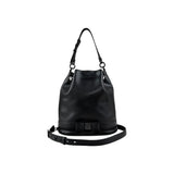 Salvatore Ferragamo Calfskin Bow Bucket Bag Black