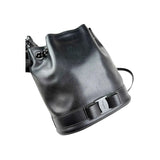 Salvatore Ferragamo Calfskin Bow Bucket Bag Black