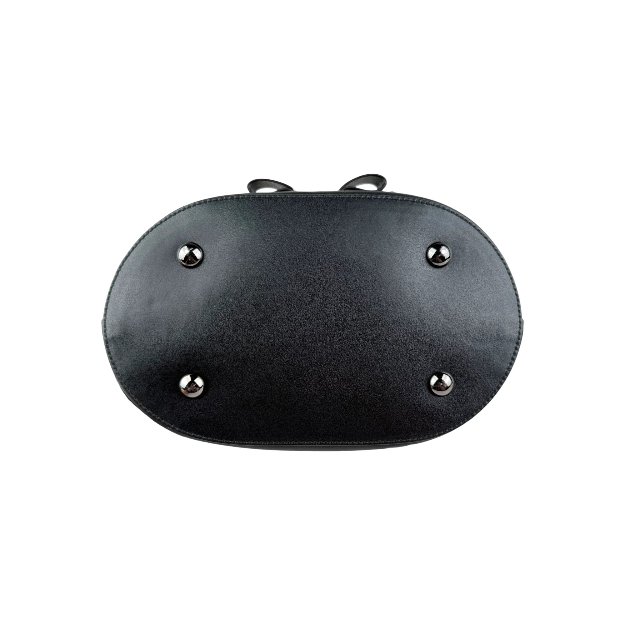 Salvatore Ferragamo Calfskin Bow Bucket Bag Black