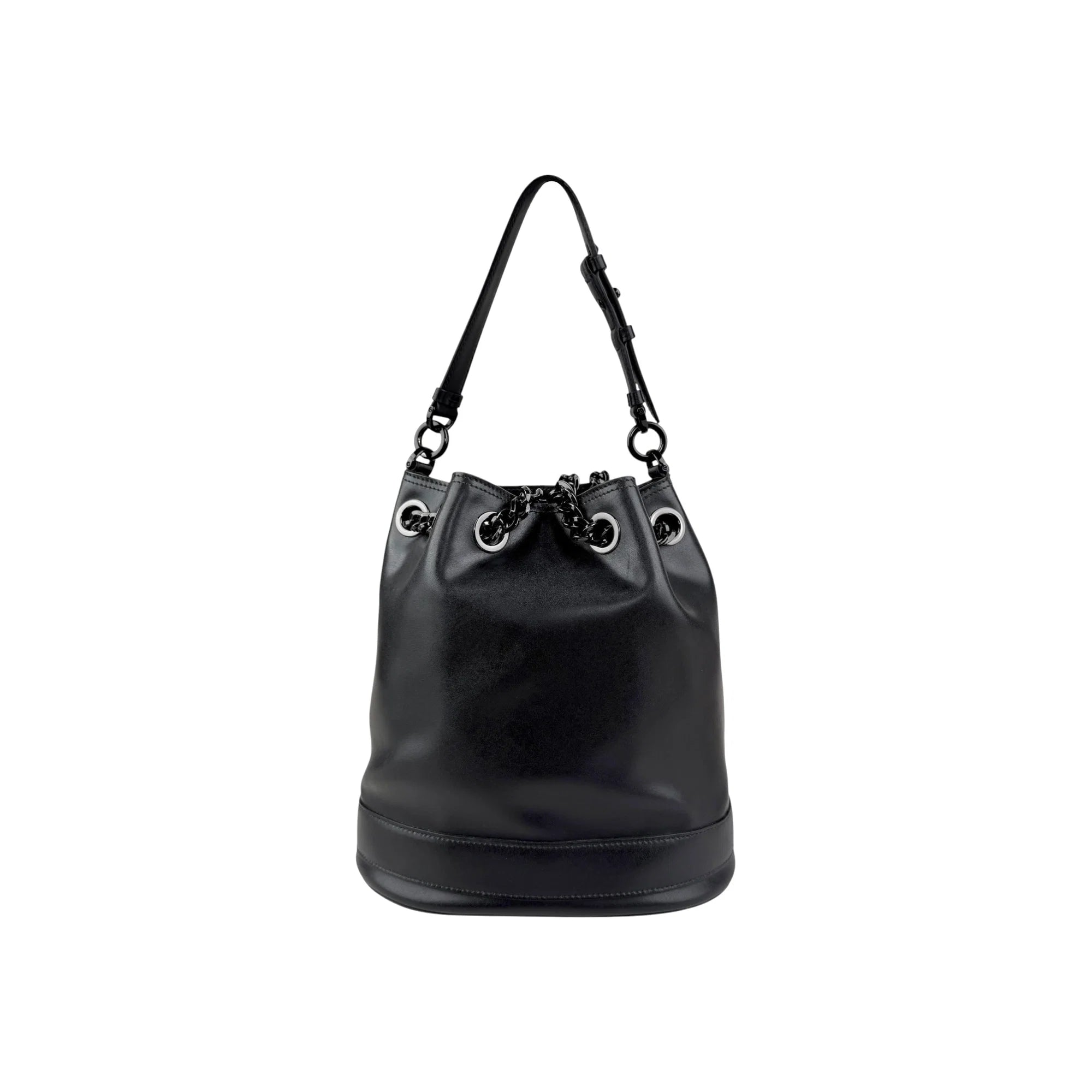 Salvatore Ferragamo Calfskin Bow Bucket Bag Black