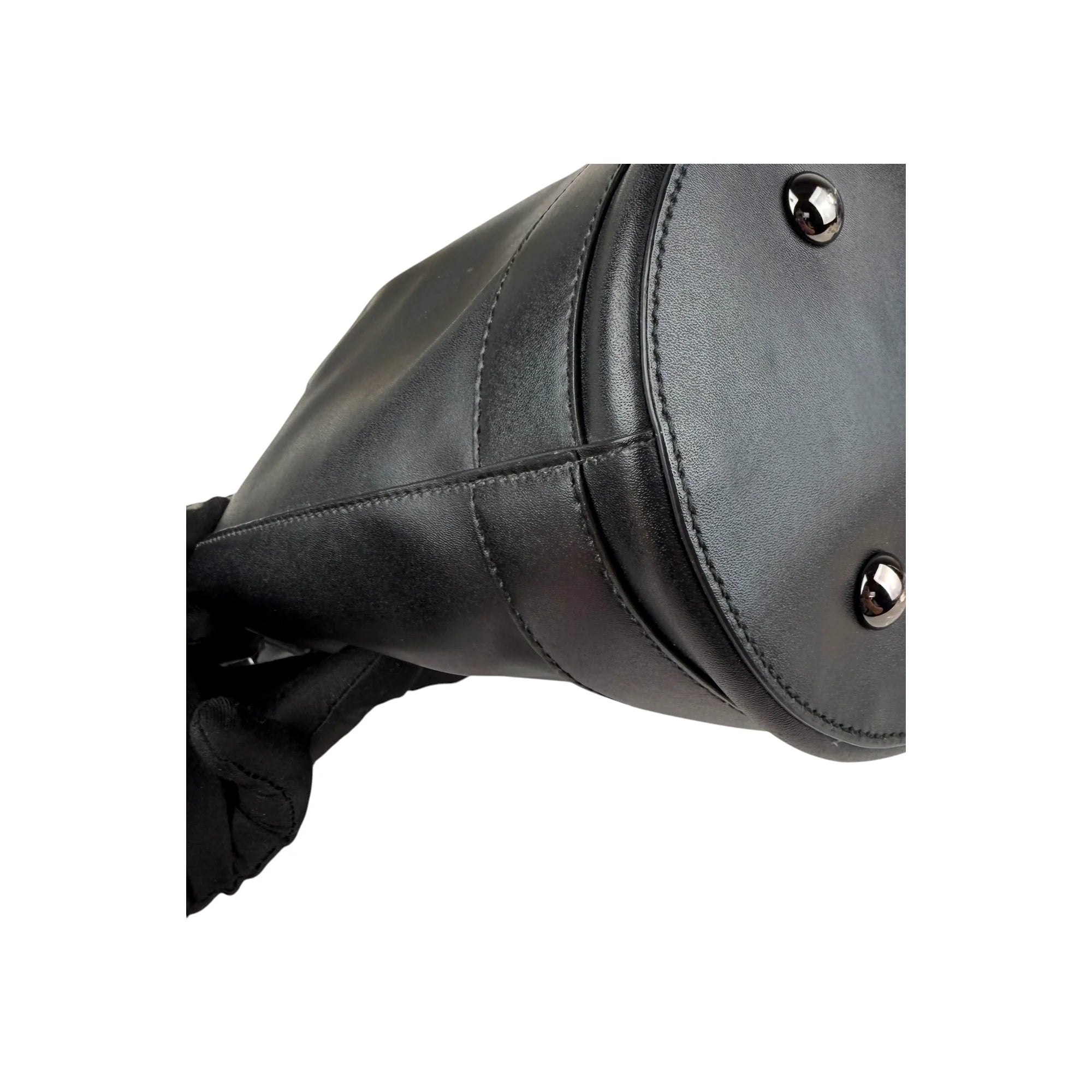 Salvatore Ferragamo Calfskin Bow Bucket Bag Black