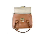 Salvatore Ferragamo Camel Leather Satchel