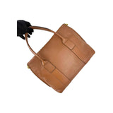Salvatore Ferragamo Camel Leather Satchel