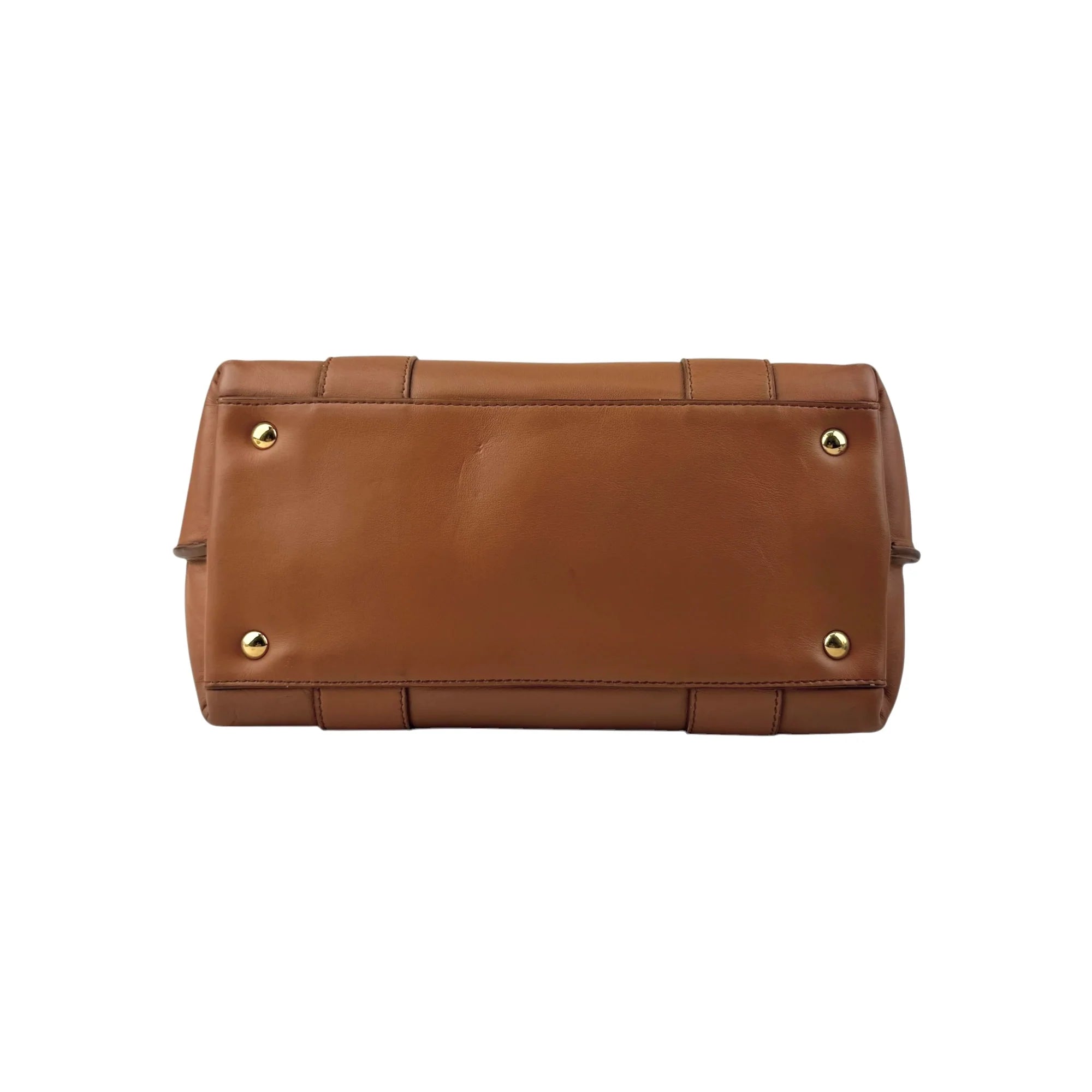 Salvatore Ferragamo Camel Leather Satchel