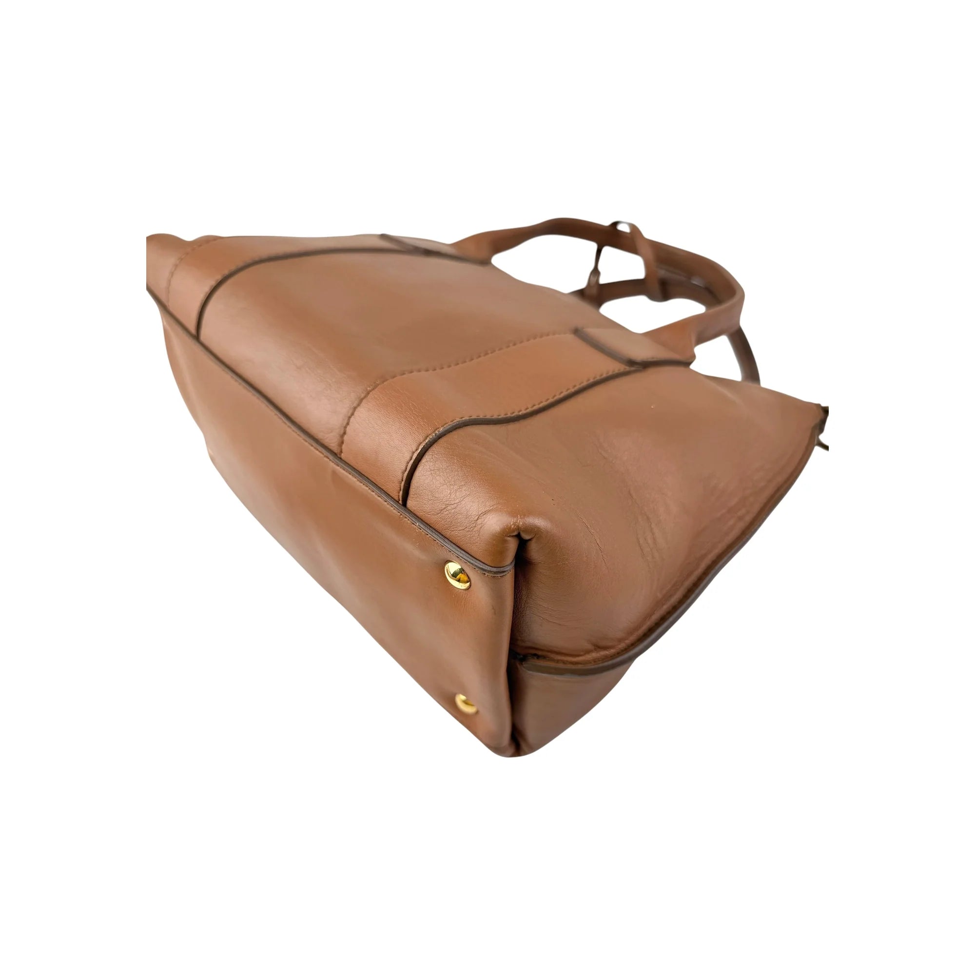Salvatore Ferragamo Camel Leather Satchel