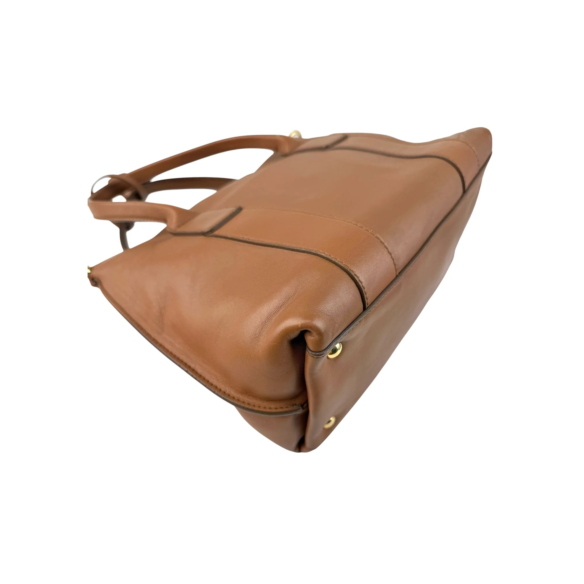 Salvatore Ferragamo Camel Leather Satchel