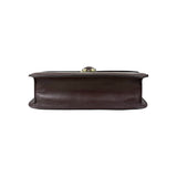 Valentino Brown Leather Medium Rockstud Glam Lock Flap Bag