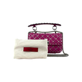 Valentino Pink Quilted Patent Leather Rockstud Spike Chain Shoulder Bag
