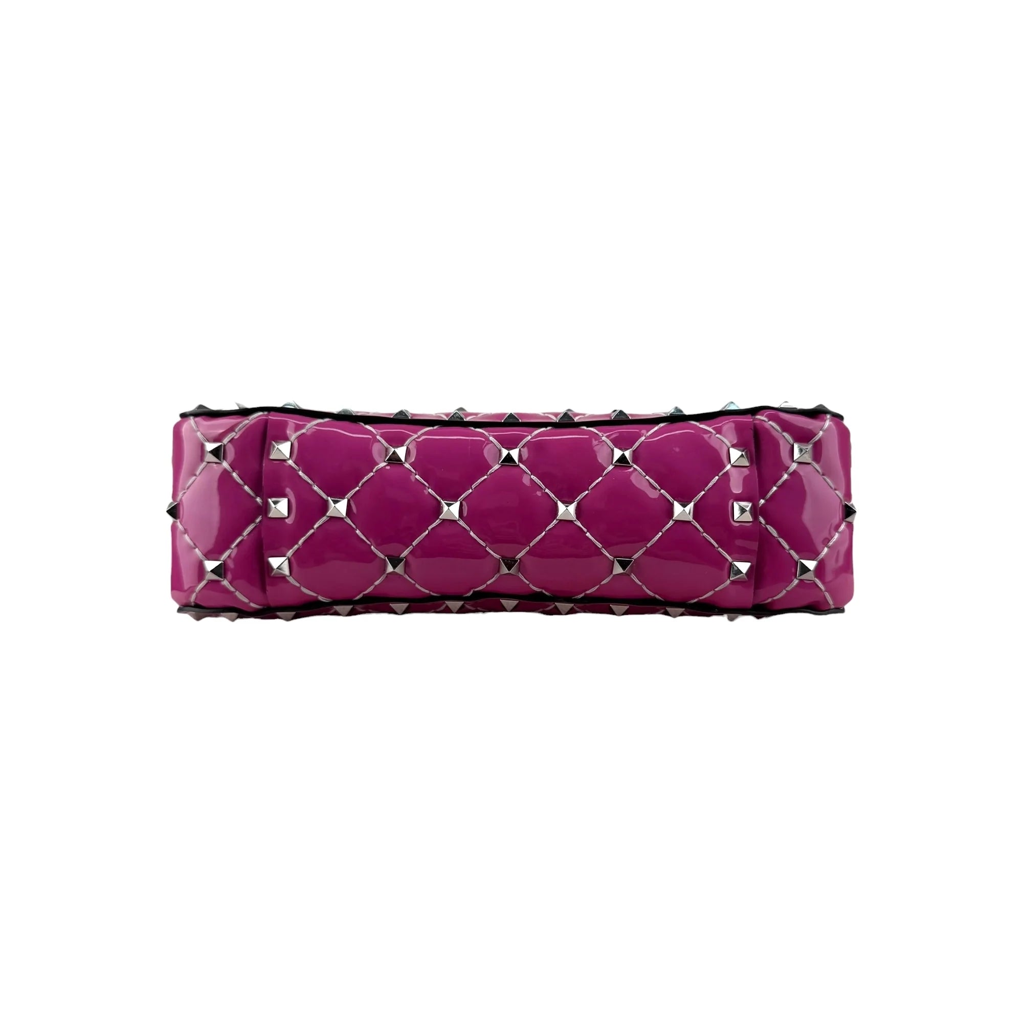 Valentino Pink Quilted Patent Leather Rockstud Spike Chain Shoulder Bag