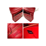 Valentino Red Leather Rockstud Spike Small Crossbody Bag
