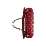 Valentino Red Leather Rockstud Spike Small Crossbody Bag