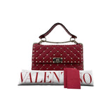 Valentino Red Leather Rockstud Spike Small Crossbody Bag