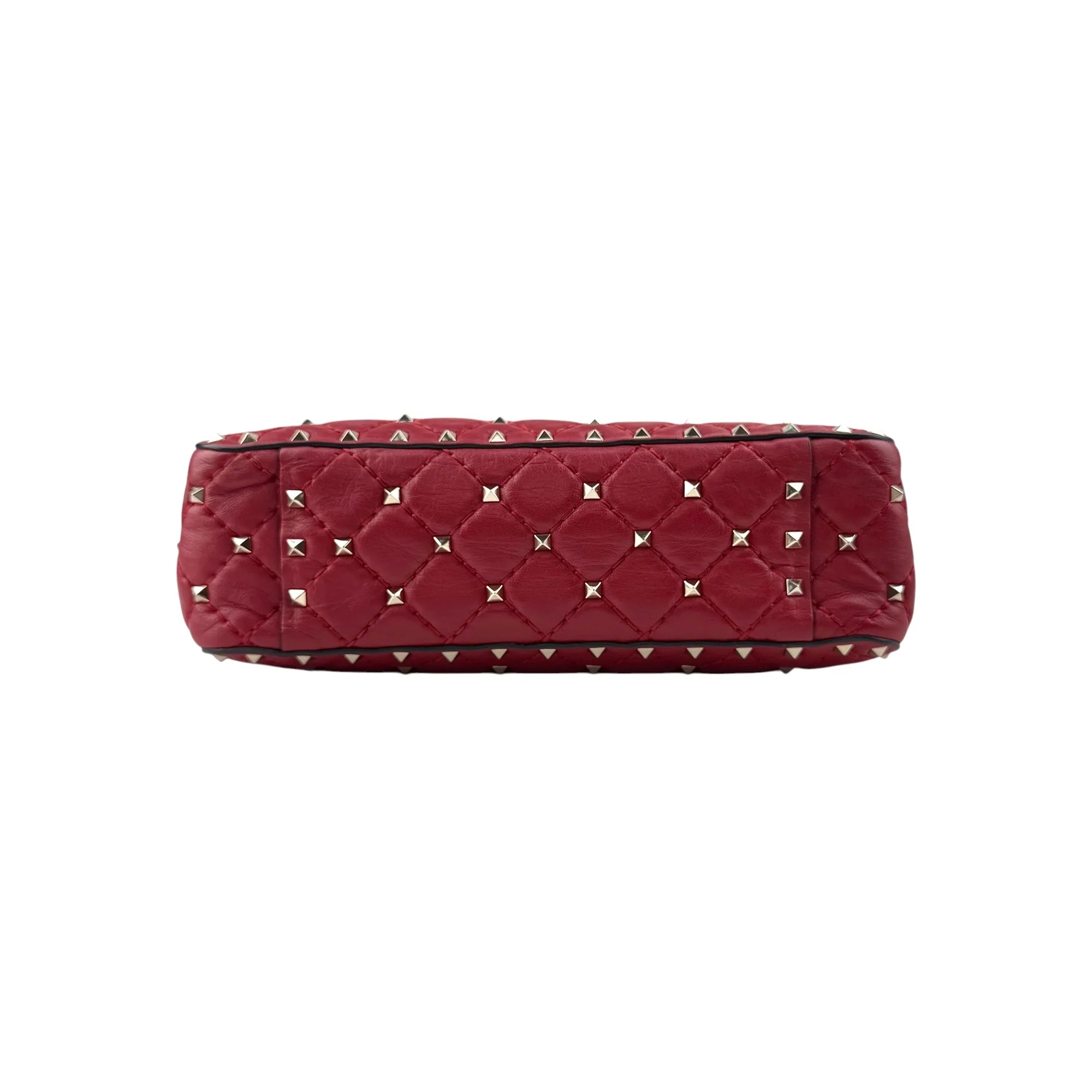 Valentino Red Leather Rockstud Spike Small Crossbody Bag